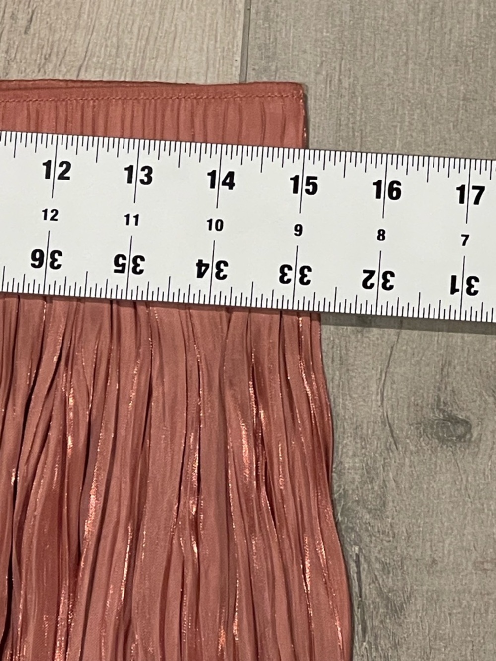 Zara Metallic Pleated Midi Skirt Rose Pink Shimmer Flowy Size L - Picture 5 of 8